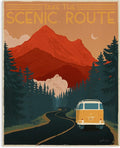 Stupell Industries 'Take the Scenic Route Phrase Retro Mountain Travel', Canvas Art, 30 x 40 Inches, Easy to Hang and Sturdy, Made in USA, by Janelle Penner