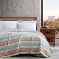 Wrangler - King Size Blanket, Super Soft & Reversible Plush Fleece Bedding, Throw Blanket for Couch or Bed (Glen Canyon Stripe Blue)