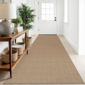 IOHOUZE Washable Runner Rug 3x10 Non Slip Rubber Backed Long Hallway Runner Entryway Runner Indoor, Kitchen Rugs Woven Cotton Floor Carpet for Hall Entrance, Orange/Tan/Brown