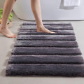 Madison Park Tufted Pearl Channel Absorbent Bathroom Rugs Non Slip Washable Bath Mat Shaggy Rugs For Bathroom Bedroom Plush Runner Rug Machine Wash Rubber Back Grey 24x58" 1 piece