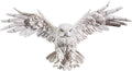 Design Toscano Mystical Snowy Owl Bird Indoor/Outdoor Wall Frieze Sculpture, Medium, 19 inches wide, 11 inches tall, Cast Stone Resin, White Finish