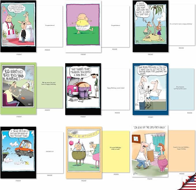 NobleWorks 36 Assorted Inappropriate Greeting Cards Bulk Box Set with Envelopes Mixed McCoy Bros. Humor A Mix of McCoy for Men and Women AC9381XXG-B1x36