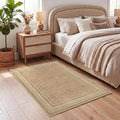 GarveeHome 2x3 Small Easy Jute Rug Washable Modern Solid Bedroom Rugs | Indoor Non Slip Living Room Throw Carpet Stain Resistant Neutral Door Mat for Entryway Nursery Kitchen Dorm Kids Room, Jute