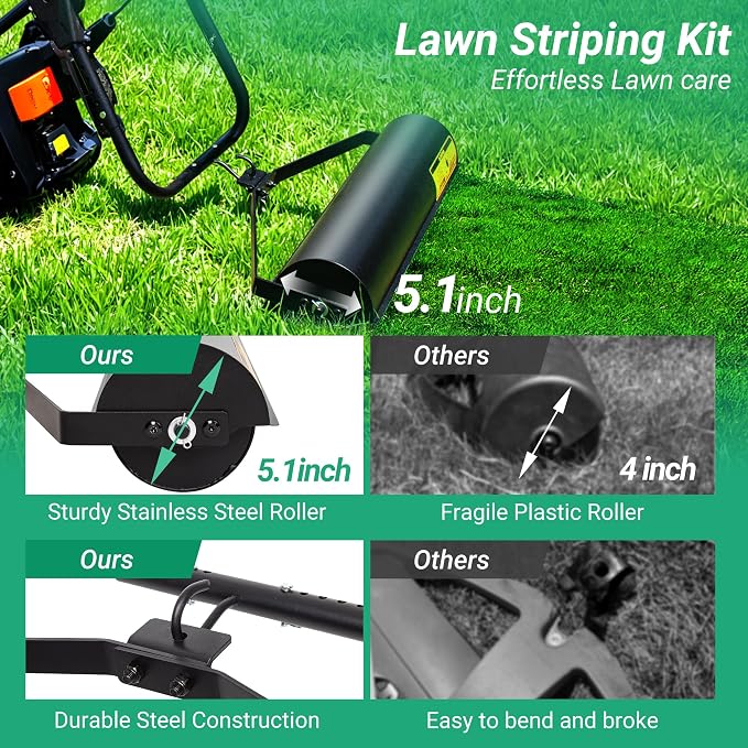 Suchtale Lawn Striping Kit for Push Mowers,Fits Gas or Electric Lawn Mowers | Suitable For 18""-20""Cut Width 0.8""-1""Handle Pipe Lawn Mowers