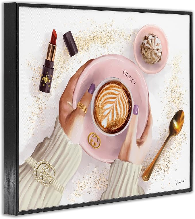 Cappuccino Fashion Accent Kitchen, 11 x 14 Inch Framed Giclée Print | Stupell Industries · By Ziwei Li · Ready to hang · Great for kitchen or dining spaces · Made in USA