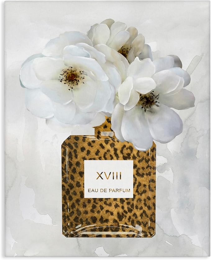 Stupell Industries 'Leopard Pattern Perfume Bottle', Canvas Art, 36 x 48 Inches, Easy to Hang and Sturdy, Made in USA, by Carol Robinson