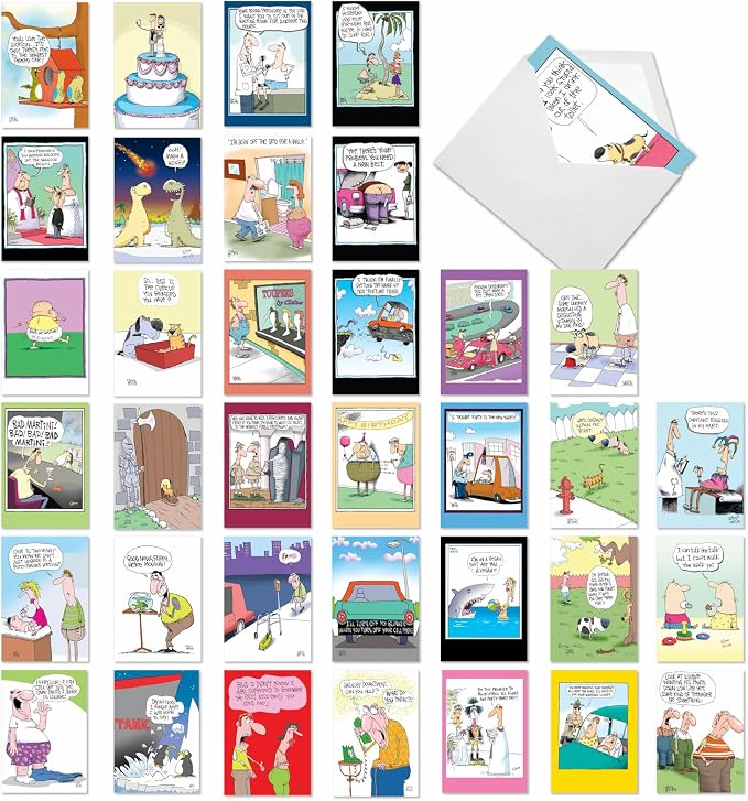 NobleWorks 36 Assorted Inappropriate Greeting Cards Bulk Box Set with Envelopes Mixed McCoy Bros. Humor A Mix of McCoy for Men and Women AC9381XXG-B1x36