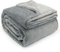 DEZ FURNISHINGS Ultra Soft Plush Fleece Throw Blanket, Double Sided Cozy Thick Warm Blanket for Sofa & Bed, Throw XL (60" x 70"), Light Gray