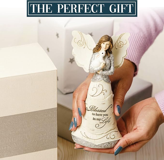 Pavilion Gift Company - Blessed - 7.5" Angel Holding a Bunny