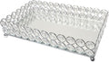 Elegant Designs HG1010-CHR Elipse Crystal Decorative Mirrored Jewelry or Makeup Cosmetic Perfume Vanity Organizer Tray, Chrome
