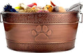 BREKX Copper Metal Dog Toy Storage Bin, Indestructible, Large | Toy Box, Blanket & Leash Organization • Handles