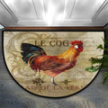 Vintage Rooster Half Round Doormat Vintage Animal Rooster Non-Slip Semi Circle Area Rug Durable Washable Ha;f Moon Rug Floor Mat for Indoor Outdoor Living Room Bedroom Kitchen Floor Home Decor