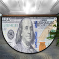 Pardick Money 100 Dollar Bill Half Round Doormat, Non-Slip Half Circle Area Rug, Durable Washable Runner Mat for Living Room Bedroom Indoor Outdoor Kitchen Floor Home Decor Half Moon Rug