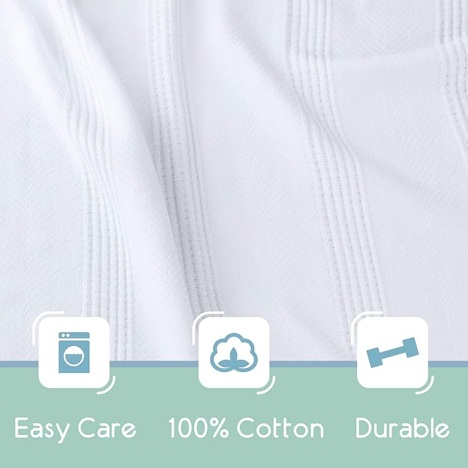 Vellux 100% Cotton Blanket, Twin, 66x90, White | Soft, Breathable Knit, Lightweight, All Season, Machine Washable, Oeko-Tex Certified, Hotel Quality