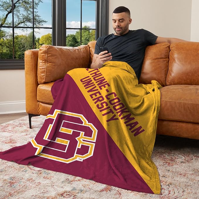 Northwest NCAA Silk Touch Throw Blanket, Ultra Soft Plush Polyester, Lightweight Warm Decorative Fan Gift, 46 x 60 in