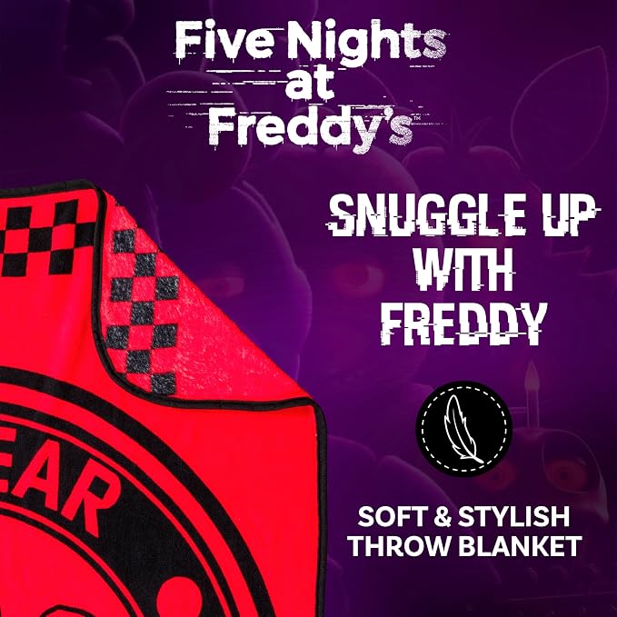 Silver Buffalo Five Nights at Freddy's, Fleece Throw Blanket, 45x60in | Special Delivery, Fazbear Entertainment, Soft and Cozy, 185 GSM