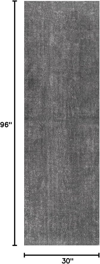 nuLOOM Loni Dark Grey Solid Washable Runner Rug, 2' x 8'