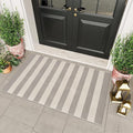 OJIA Indoor Outdoor Rugs 3'x5' Washable Area Rug Entryway Front Door Mat | Striped Front Porch Rug Outdoor Mats Cotton Small Indoor Carpet for Entry/Patio/Deck/Balcony/Bedroom/Living Room Gray/White