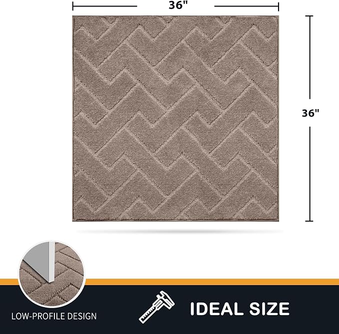PURRUGS Dirt Trapping Door Mat 36" x 36", Non-Slip Machine Washable Entry Rug, Dog Doormat, Indoor Front Door Mat, Super Absorbent Entryway Rug for Muddy Shoes & Paws, Grayish Brown