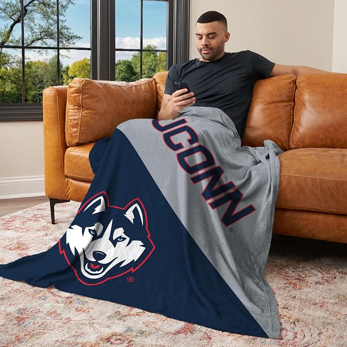 Northwest NCAA Silk Touch Throw Blanket, Ultra Soft Plush Polyester, Lightweight Warm Decorative Fan Gift, 46 x 60 in