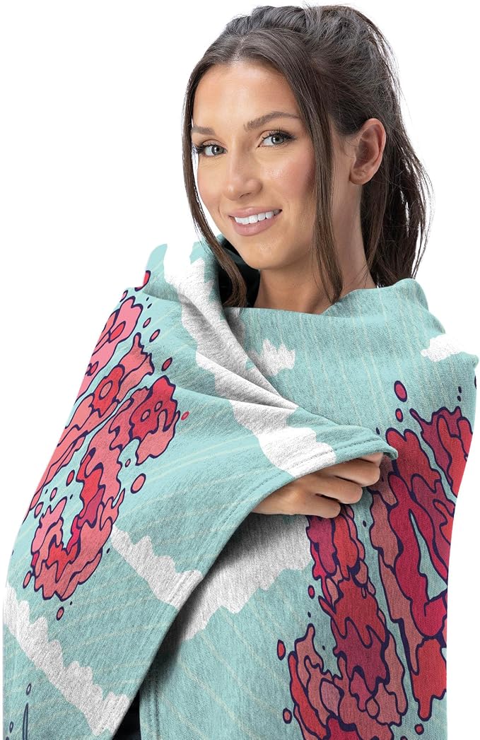Northwest Jaws Squiggle Poster Silk Touch Throw Blanket 60x80 inches