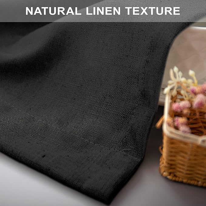 Pitalk Black Linen Curtains 90 Inches Long - Image 7