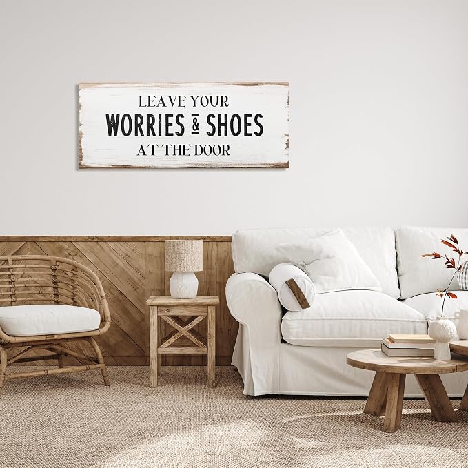 Stupell Industries Rustic Mudroom Worries, 20 x 48 Inch Canvas Wall Art | Stupell Industries · By Lil' Rue · Ready to hang · Great for mudroom decor · Made in USA