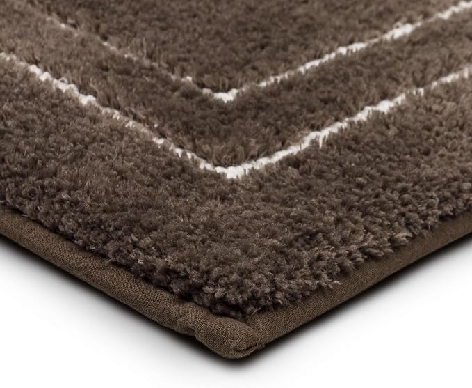 Mohawk Home Corona Casual Geometric Dark Brown 1' 8" X 2' 10" Machine Washable Bath Mat Perfect for Bathroom