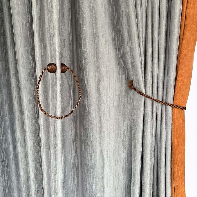 Melaluxe 4 Pack Magnetic Curtain Tiebacks, Decorative Curtain Holdbacks - Image 5
