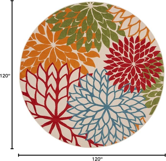 Nourison Home Aloha Indoor/Outdoor Green 10' x Area Rug (10 Round)