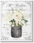 Vintage Parisian Floral Bathroom Bouquet, 30 x 40 Inch Canvas Wall Art | Stupell Industries · By Lettered and Lined · Ready to hang · Charming bath and laundry decor · Made in USA