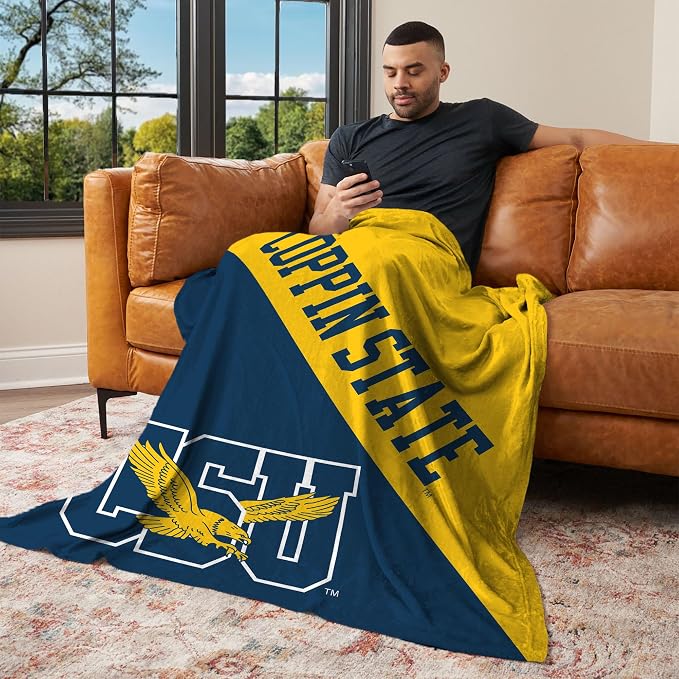 Northwest NCAA Silk Touch Throw Blanket, Ultra Soft Plush Polyester, Lightweight Warm Decorative Fan Gift, 46 x 60 in