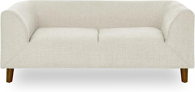 Dog Sofa Bed for Medium Dogs with Backrest and Armrest, Memory Foam Dog Sofa Couch, Modern Elevated Pet Couch Bed with Wooden Legs, Beige