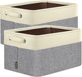 BALEINE 2 Pack Fabric Closet Storage Bins for Shelves, Linen Closet Organizers and Storage, Decorative Baskets for Organizing, Shelf, Clothes, Home, Office (Grey, 17''x13''x10.5'')