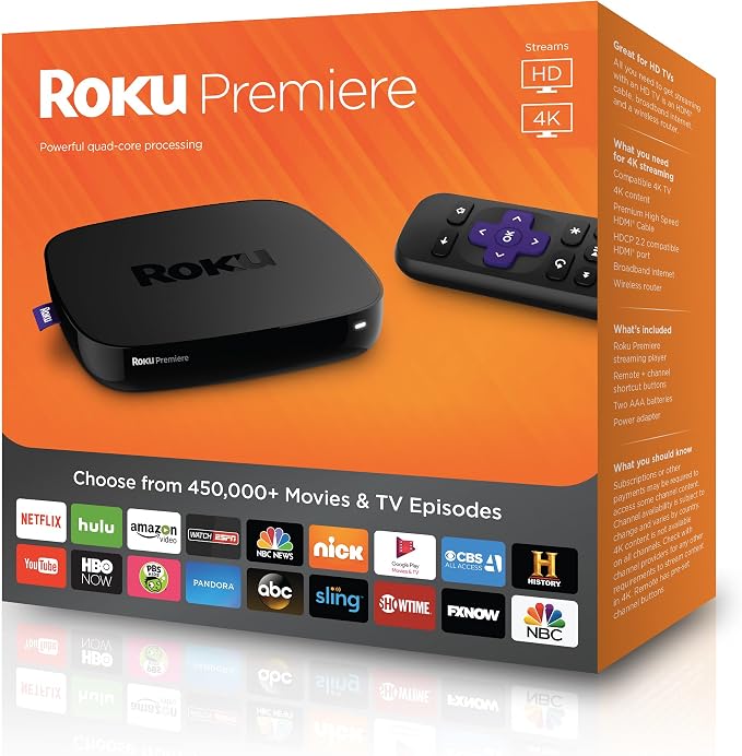Roku Premiere - HD and 4K UHD Streaming Media Player