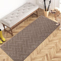 PURRUGS Dirt Trapping Door Mat 24" x 59", Non-Slip Machine Washable Entry Rug, Dog Doormat, Indoor Front Door Mat, Super Absorbent Entryway Rug for Muddy Shoes & Paws, Grayish Brown