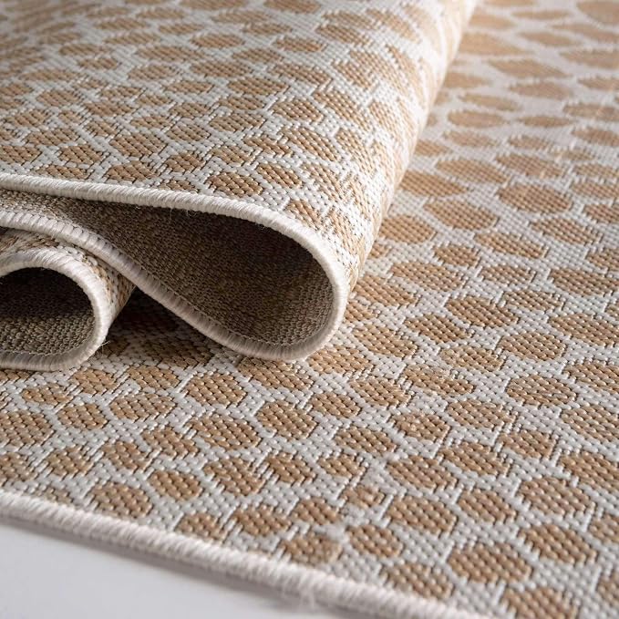 Unique Loom Outdoor Collection Area Rug - Cape Town (7' 1" x 10' Rectangle, Dark Beige/ Ivory)
