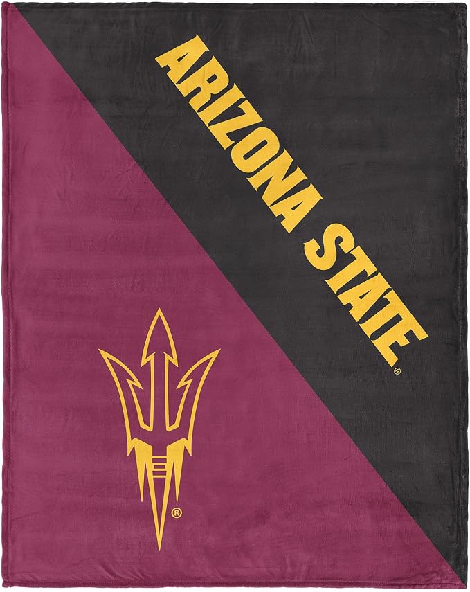 Northwest NCAA Silk Touch Throw Blanket, Ultra Soft Plush Polyester, Lightweight Warm Decorative Fan Gift, 46 x 60 in