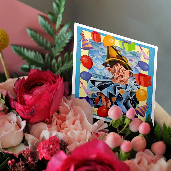 3dRose 8 x 8 x 0.25 Inches Birthday Clown Birthday Clown Party Clowning Around Circus clown Greeting Cards, Set of 12 (gc_78757_2)