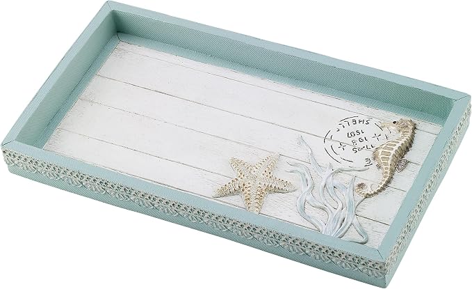 Avanti Linens - Decorative Tray, Countertop Organizer, Farmhouse Chic Home Decor (Farmhouse Shell Collection)