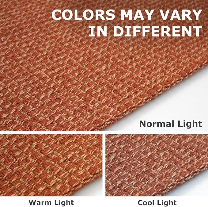 IOHOUZE Small Area Rug 2x3 Washable Woven Rugs for Entryway Non Slip Rubber Backed Front Door Rugs Indoor Doormat Throw Rug Floor Carpet for Entrance Kitchen, Burnt Orange/Tan