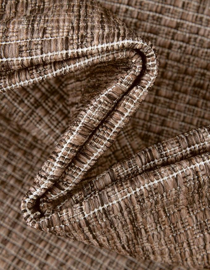 Unique Loom Outdoor Solid Collection Area Rug (3' 3" x 5' 3" Oval Light Brown/Ivory)