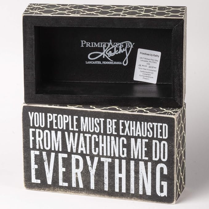 Primitives by Kathy 28618 Lattice Trimmed Box Sign, 20 x 17-Inches, Must Be Exhausted