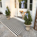 Collive Black and White Rug 3x5, Washable Outdoor Rug for Porch Cotton Woven Farmhouse Indoor Outdoor Rugs, Layered Welcome Door Mat, Floor Throw Carpet for Fall Front Door Decor Kitchen