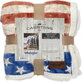 Carstens, Inc. Carstens Wrangler Stars & Stripes USA American Flag Sherpa Fleece 54x68 Throw Blanket, White