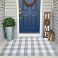 Buffalo Plaid Outdoor Rug 3x5 Ft Gray and White Checkered Area Rug Washable Doormats Indoor Outdoor Rugs for Layered Front Door Mats, Porch, Entryway, Kitchen, Farmhouse