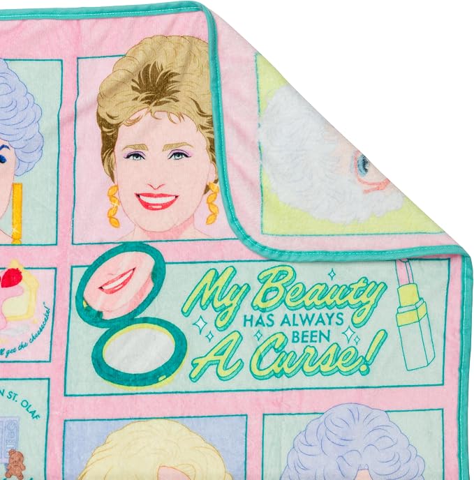 Silver Buffalo Golden Girls, Fleece Throw Blanket, 45x60in | Flannel, Dorothy, Rose, Blanche, Sophia, Soft and Cozy, 180 GSM
