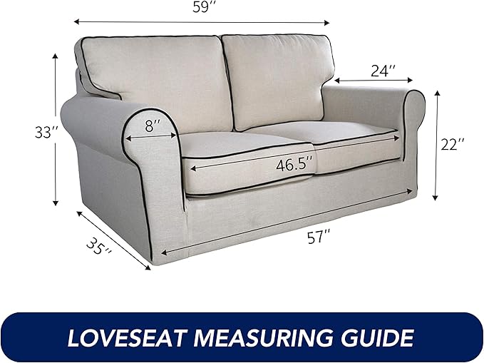 PureFit Stretch Loveseat Covers Fleece Couch Covers for Sofa Brown | 1-Piece Sofa Slipcover Soft Couch Protector, Sofa Cover Washable with Non Skid Foam and Elastic Bottom for Kids, Dogs