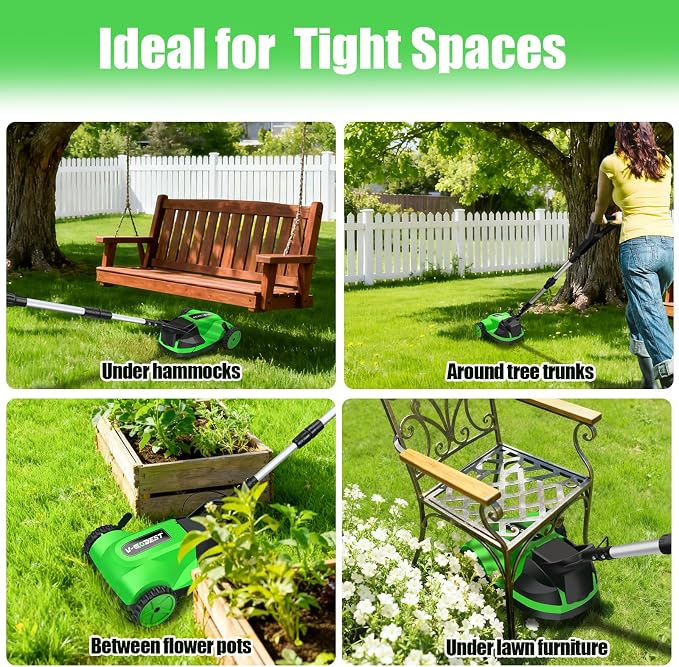 Small Electric Lawn Mower, Mini Cordless Lawn Mower with 2x4.0Ah Batteries | Lightweight Lawn Mower with Brushless Motor, 3 Cutting Heights, Ideal for Small Lawns, Tight Spaces, Patios & Lawn Care