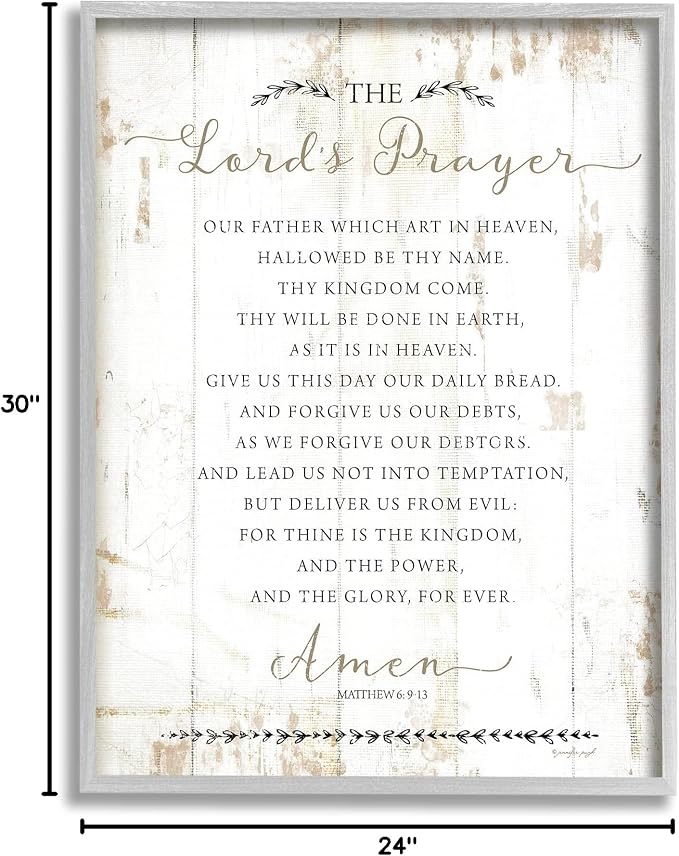 Rustic Prayer Herringbone Faith, 24 x 30 Inch Framed Giclée Print | Stupell Industries · By Jennifer Pugh · Ready to hang · Giftable for home decor · Made in USA
